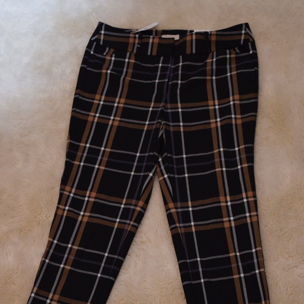 LOFT Plaid Ankle Pants